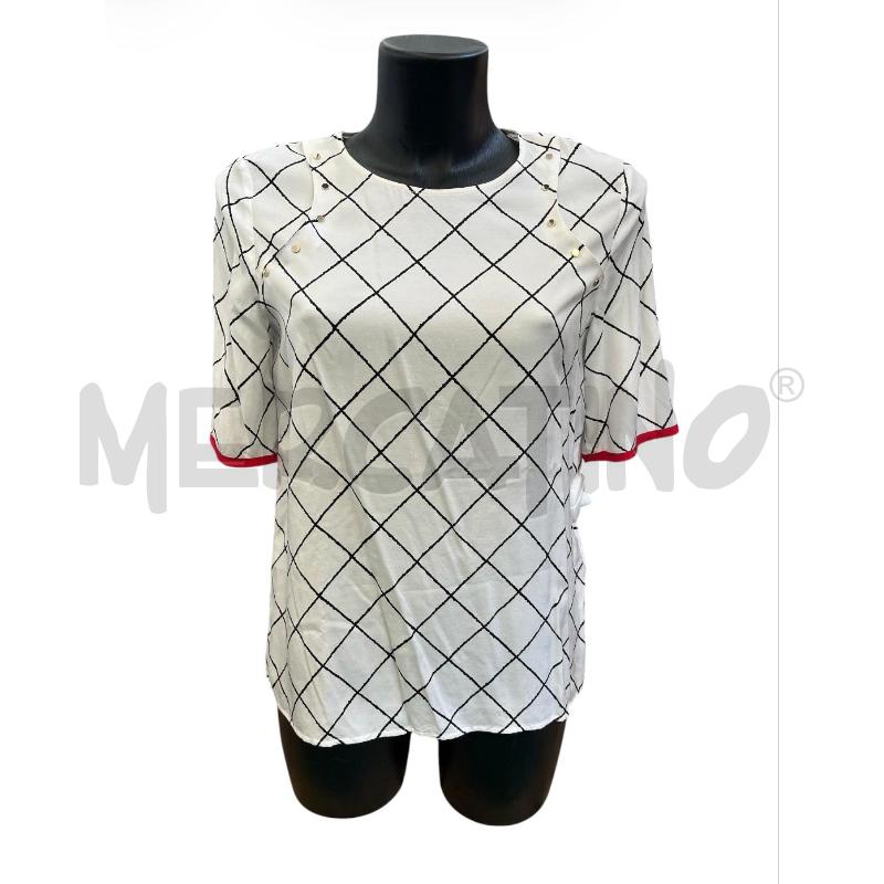 BLUSA DONNA PENNY BLACK BIANCA ROMBI NERI  | Mercatino dell'Usato Rivoli 1