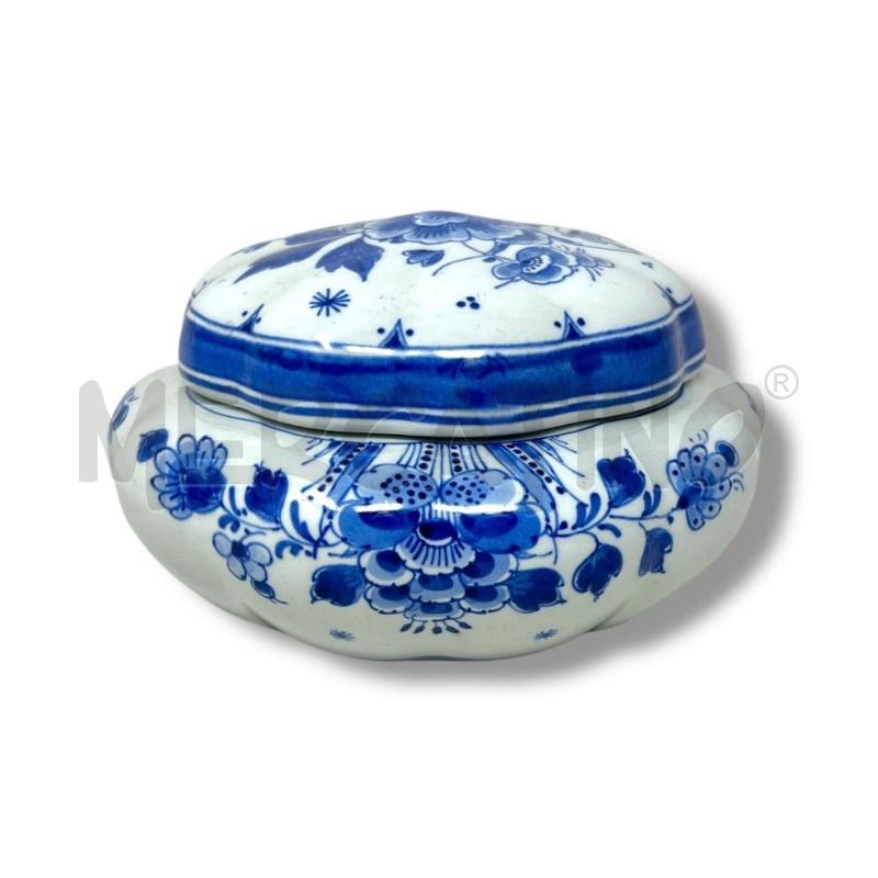 BONBONNIERRE DELFS MOTIVO FLOREALE BLU SU FONDO BIANCO 15CM X 9 | Mercatino dell'Usato Rivoli 1