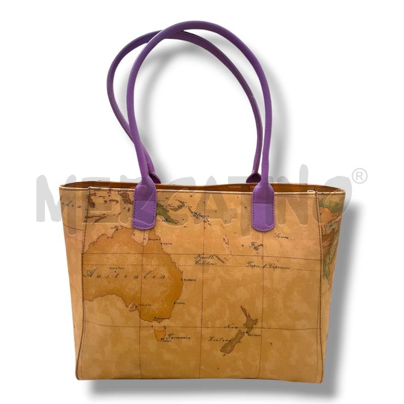 BORSA DONNA ALVIERO MARTINI BEIGE INSERTI VIOLA | Mercatino dell'Usato Rivoli 4