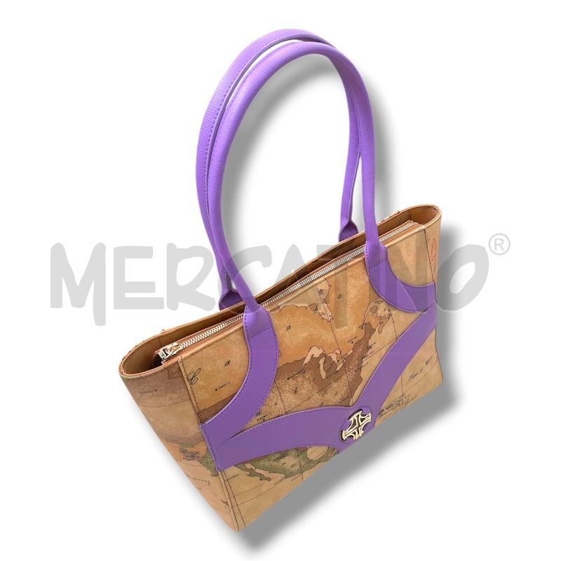 BORSA DONNA ALVIERO MARTINI BEIGE INSERTI VIOLA | Mercatino dell'Usato Rivoli 5