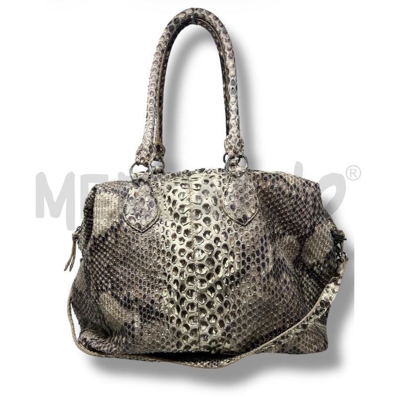 BORSA DONNA AMEDEO PELLE RETTILE BEIGE  | Mercatino dell'Usato Rivoli 1