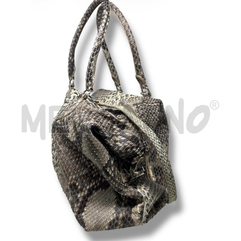 BORSA DONNA AMEDEO PELLE RETTILE BEIGE  | Mercatino dell'Usato Rivoli 2