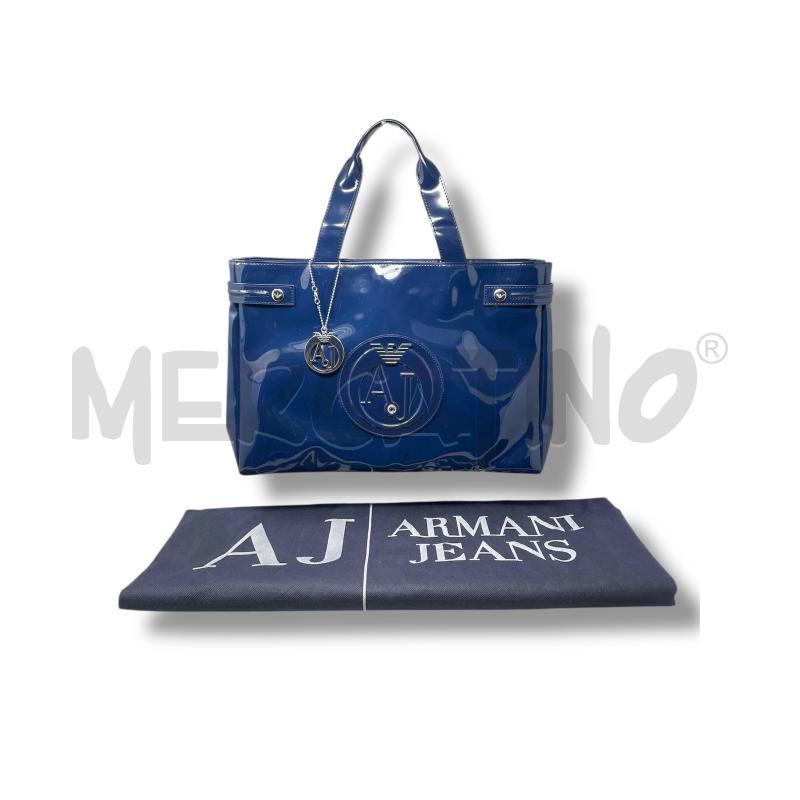 BORSA DONNA ARMANI JEANS BLU SCUSA VERNICE | Mercatino dell'Usato Rivoli 1