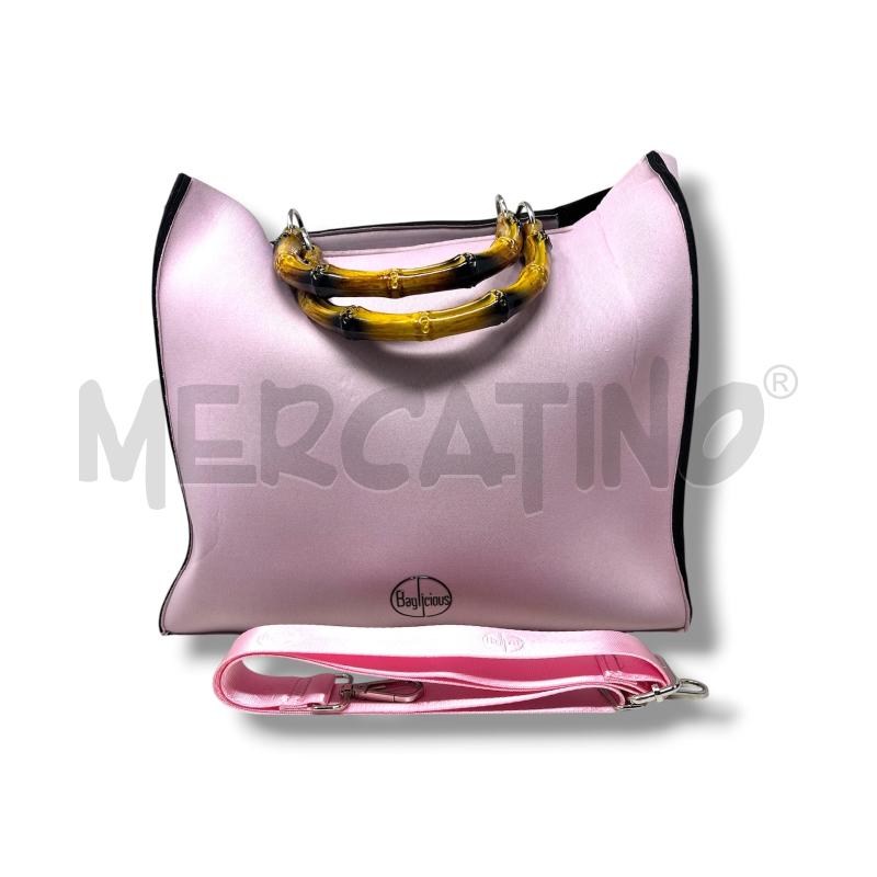 BORSA DONNA BAGLICIOUS ROSA ANTICO MANICI BAMBOO | Mercatino dell'Usato Rivoli 1