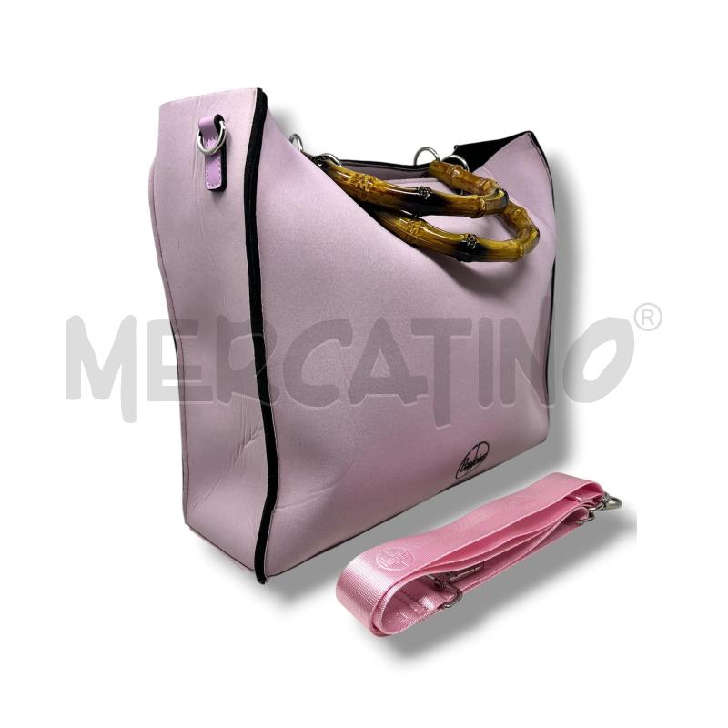 BORSA DONNA BAGLICIOUS ROSA ANTICO MANICI BAMBOO | Mercatino dell'Usato Rivoli 2