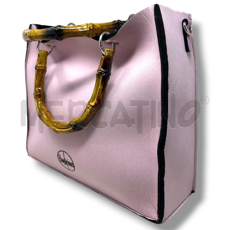 BORSA DONNA BAGLICIOUS ROSA MANICI BAMBOO CON  TRACOLLA | Mercatino dell'Usato Rivoli 1