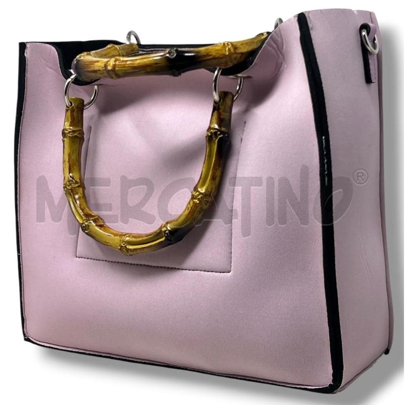 BORSA DONNA BAGLICIOUS ROSA MANICI BAMBOO CON  TRACOLLA | Mercatino dell'Usato Rivoli 2
