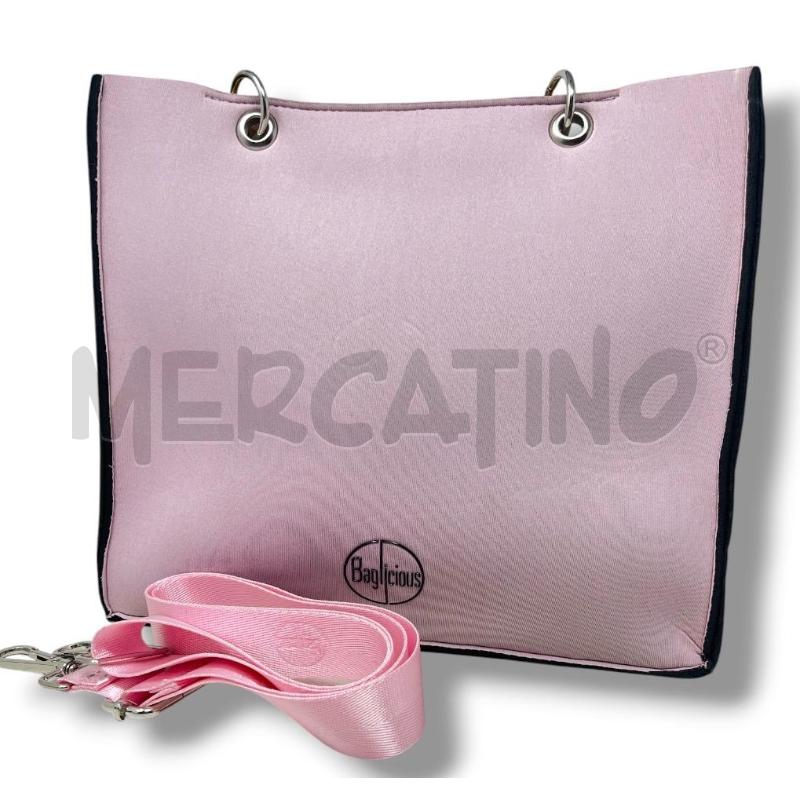 BORSA DONNA BAGLICIOUS ROSA MANICI BAMBOO CON  TRACOLLA | Mercatino dell'Usato Rivoli 3