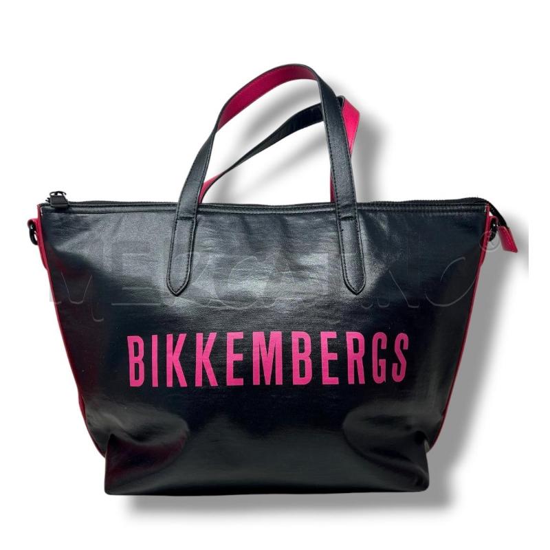 BORSA DONNA BIKKEMBERGS NERA DETTAGLI FUCSIA SIMILPELLE | Mercatino dell'Usato Rivoli 1