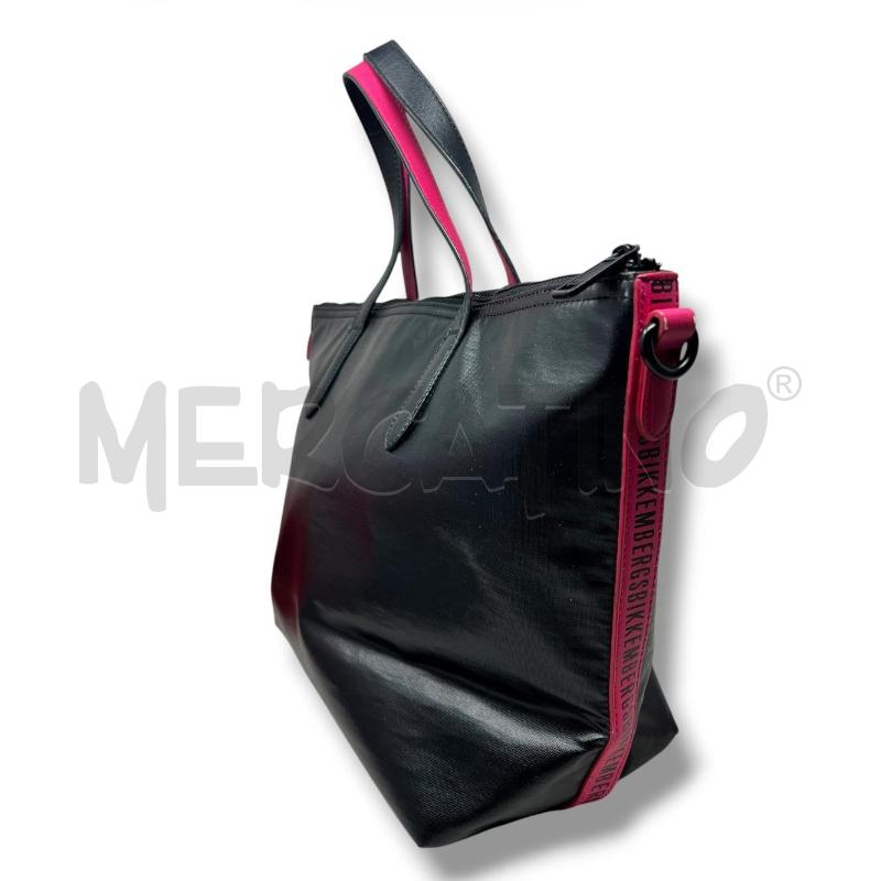BORSA DONNA BIKKEMBERGS NERA DETTAGLI FUCSIA SIMILPELLE | Mercatino dell'Usato Rivoli 3