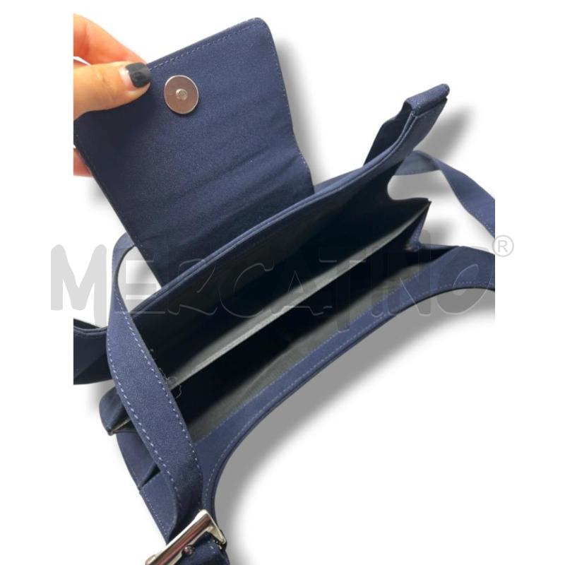 BORSA DONNA BLU NAVY MEZZALUNA CHIUSURA RETTILE | Mercatino dell'Usato Rivoli 3
