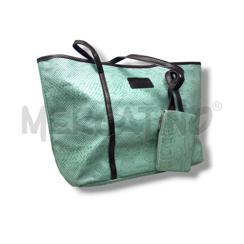 BORSA DONNA CAMOMILLA VERDE ACQUA STAMPA RETTILE | Mercatino dell'Usato Rivoli 1