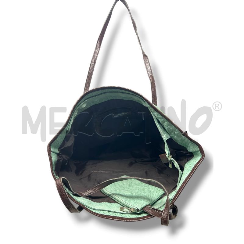 BORSA DONNA CAMOMILLA VERDE ACQUA STAMPA RETTILE | Mercatino dell'Usato Rivoli 4