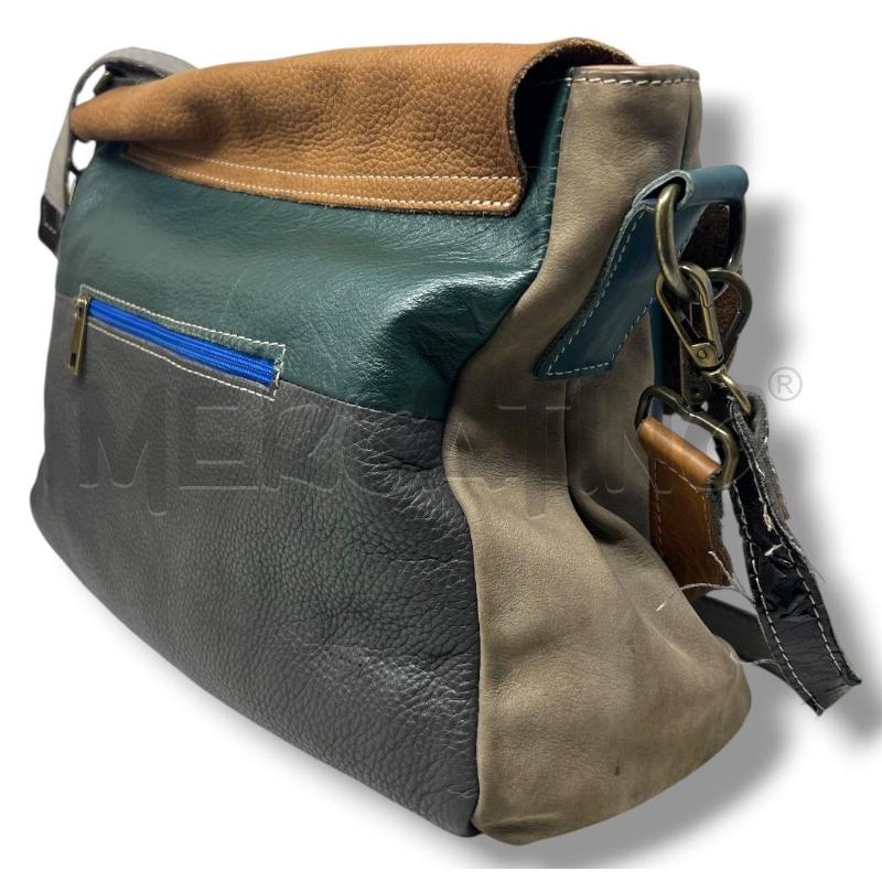 BORSA DONNA CARTELLA TOTY PELLE PETROLIO GRIGIA MARRONE | Mercatino dell'Usato Rivoli 3