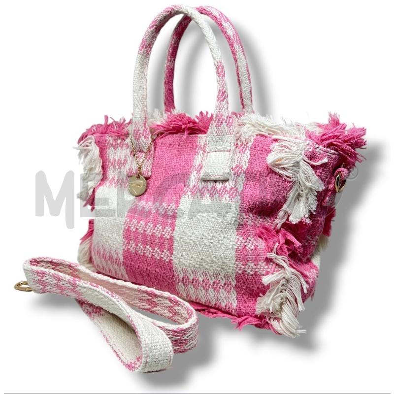 BORSA DONNA CASSANDRA QUADRI BOUCLE ROSA BIANCHI | Mercatino dell'Usato Rivoli 1