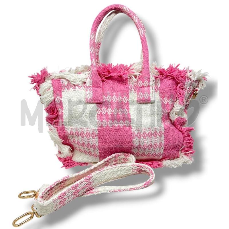 BORSA DONNA CASSANDRA QUADRI BOUCLE ROSA BIANCHI | Mercatino dell'Usato Rivoli 2