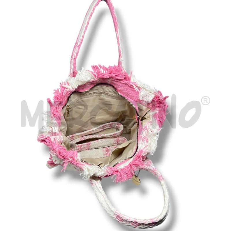 BORSA DONNA CASSANDRA QUADRI BOUCLE ROSA BIANCHI | Mercatino dell'Usato Rivoli 4