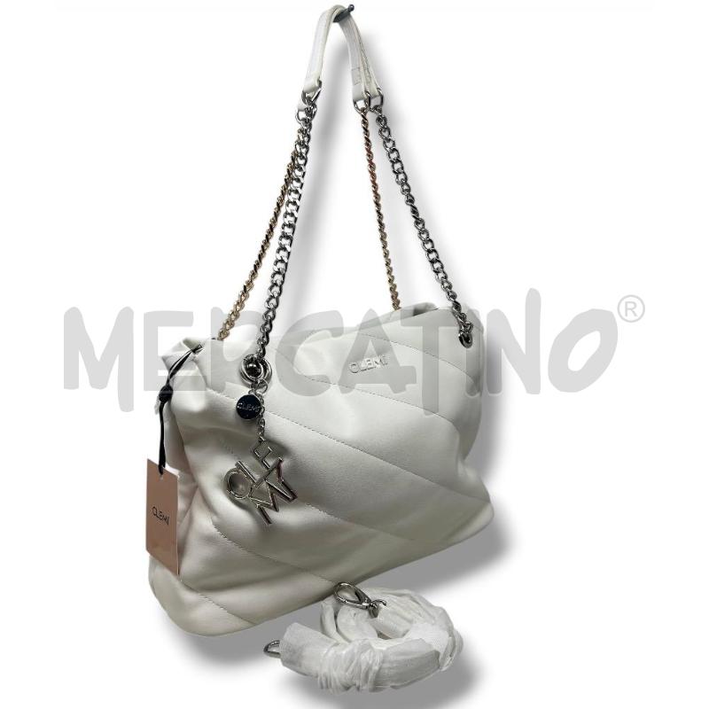 BORSA DONNA CLEMI BIANCA MANICI CATENA SILVER ORO | Mercatino dell'Usato Rivoli 2