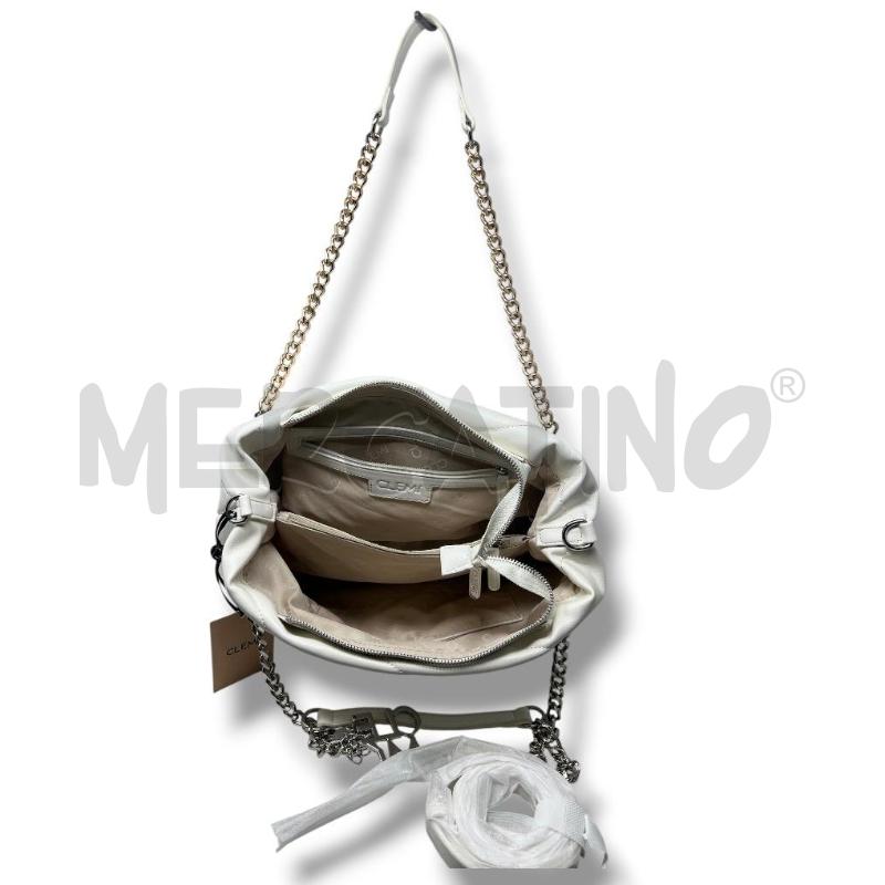 BORSA DONNA CLEMI BIANCA MANICI CATENA SILVER ORO | Mercatino dell'Usato Rivoli 4