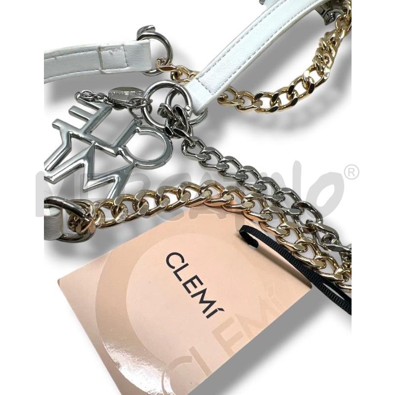BORSA DONNA CLEMI BIANCA MANICI CATENA SILVER ORO | Mercatino dell'Usato Rivoli 5