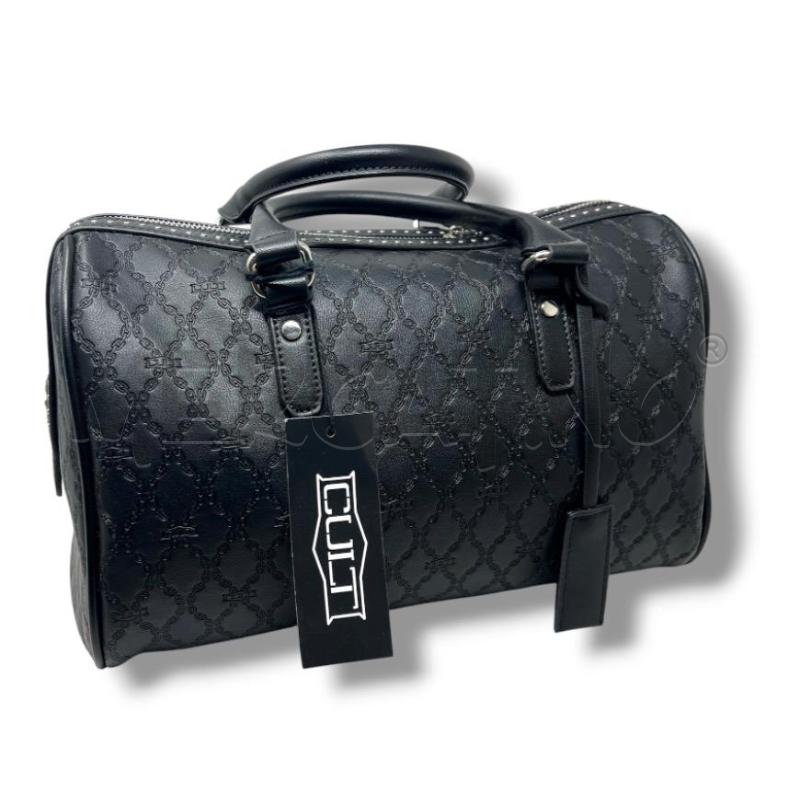 BORSA DONNA CULT NERA BAULETTO FANTASY CATENE MULTILOGO | Mercatino dell'Usato Rivoli 1