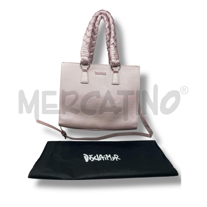 BORSA DONNA DISCLAIMER ROSA MANICI TRECCIA | Mercatino dell'Usato Rivoli 1
