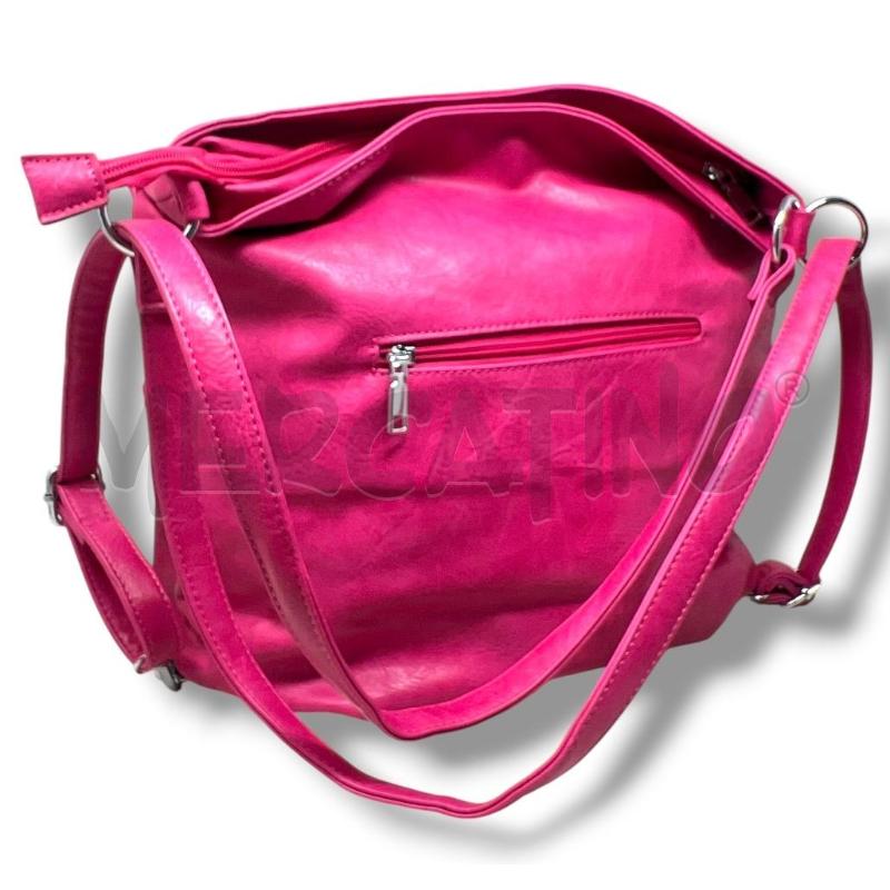 BORSA DONNA FUCSIA ZIP ARGENTATE  | Mercatino dell'Usato Rivoli 2