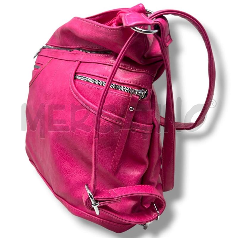 BORSA DONNA FUCSIA ZIP ARGENTATE  | Mercatino dell'Usato Rivoli 3