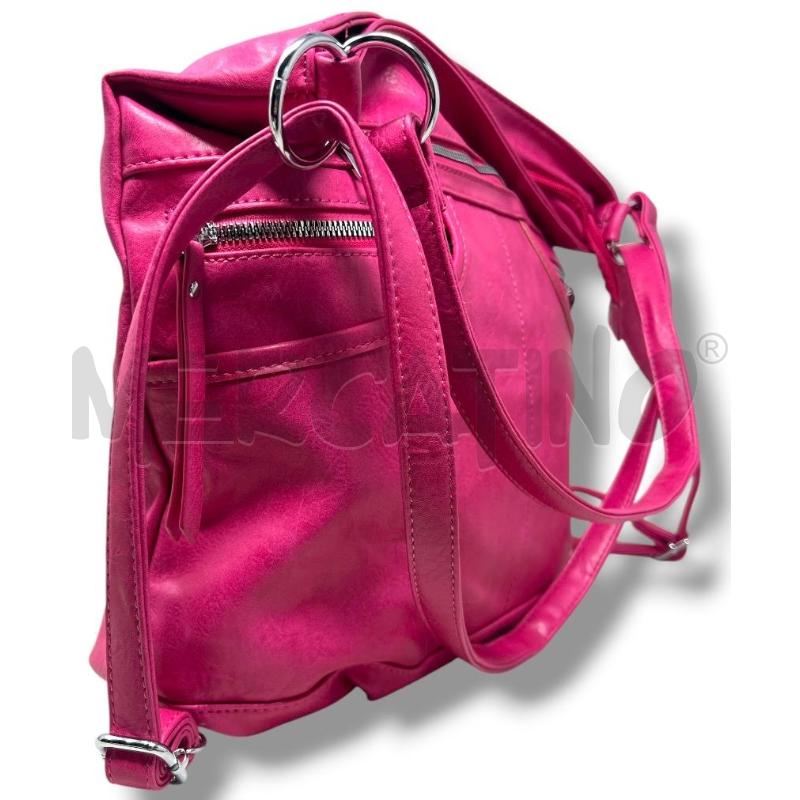 BORSA DONNA FUCSIA ZIP ARGENTATE  | Mercatino dell'Usato Rivoli 4