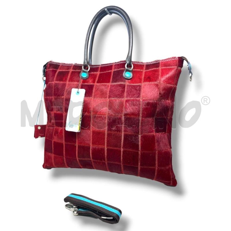 BORSA DONNA GABS PATCHWORK ROSSA CAVALLINO + TESSUTO | Mercatino dell'Usato Rivoli 2