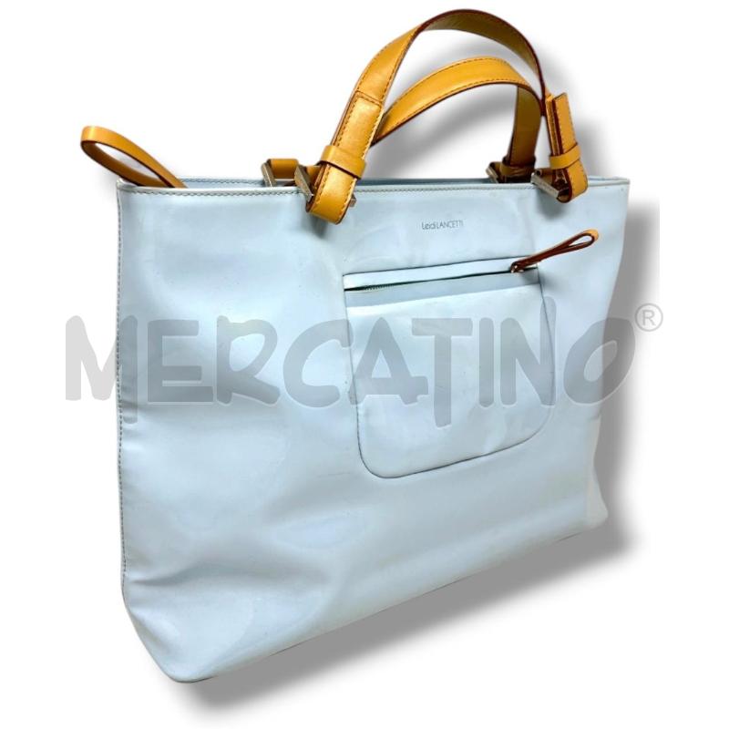 BORSA DONNA LANCETTI AZZ VERNICE MANICO MARR | Mercatino dell'Usato Rivoli 1