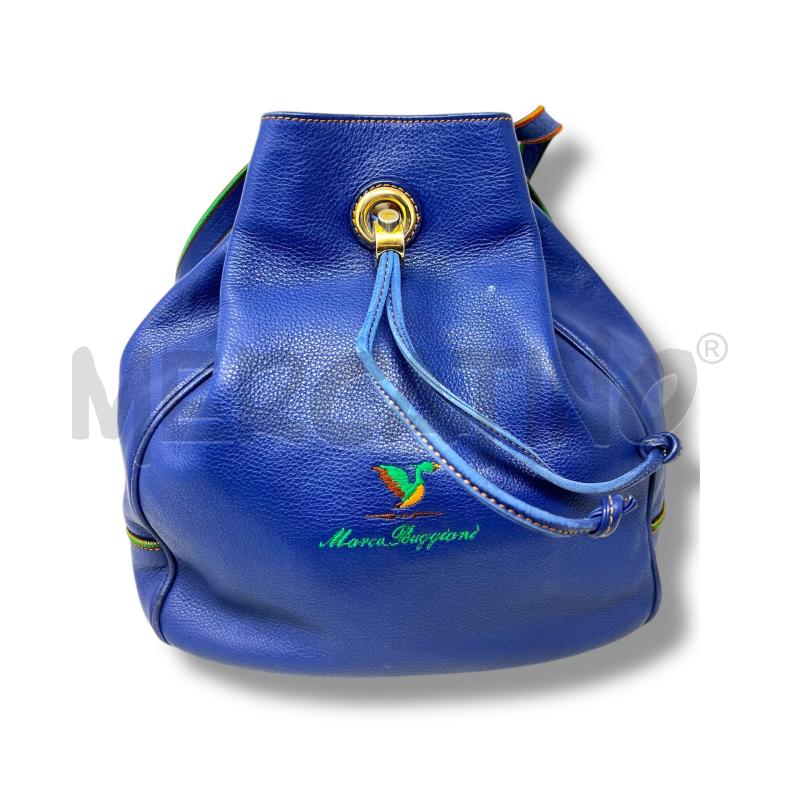 BORSA DONNA MARCO BUGGIANI PELLE BLU SECCHIELLO | Mercatino dell'Usato Rivoli 1