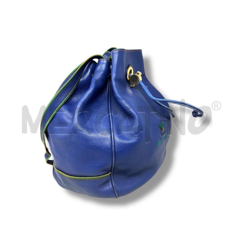 BORSA DONNA MARCO BUGGIANI PELLE BLU SECCHIELLO | Mercatino dell'Usato Rivoli 2