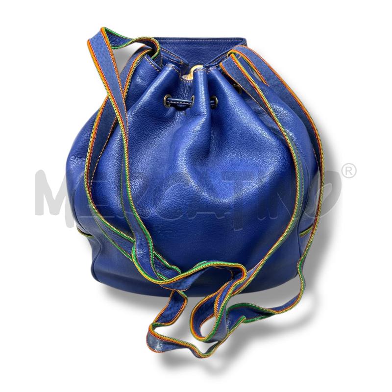 BORSA DONNA MARCO BUGGIANI PELLE BLU SECCHIELLO | Mercatino dell'Usato Rivoli 3