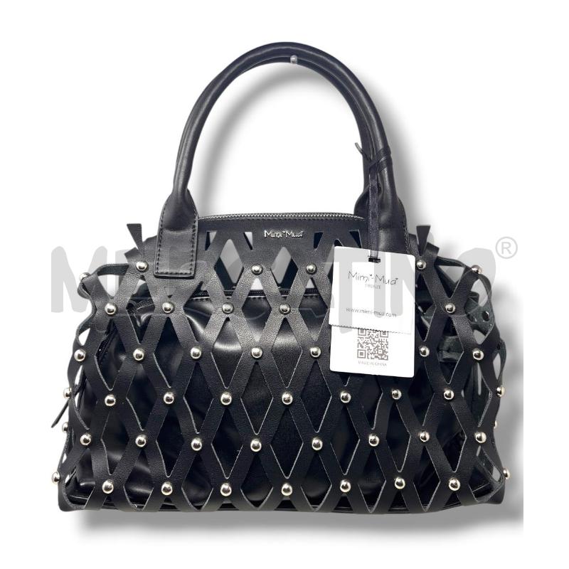 BORSA DONNA MIMIMUA NERA TRAFORATA SIMILPELLE | Mercatino dell'Usato Rivoli 1