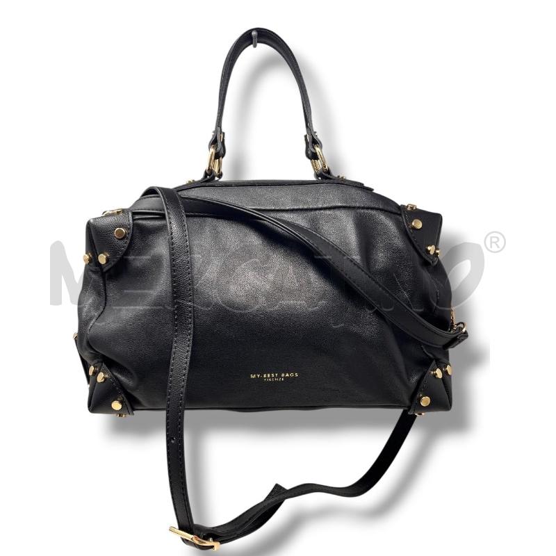 BORSA DONNA MY BEST BAGS FIRENZE NERA BORCHIETTE DORATE | Mercatino dell'Usato Rivoli 1