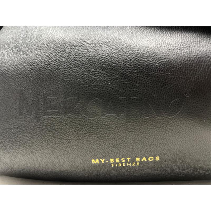 BORSA DONNA MY BEST BAGS FIRENZE NERA BORCHIETTE DORATE | Mercatino dell'Usato Rivoli 4