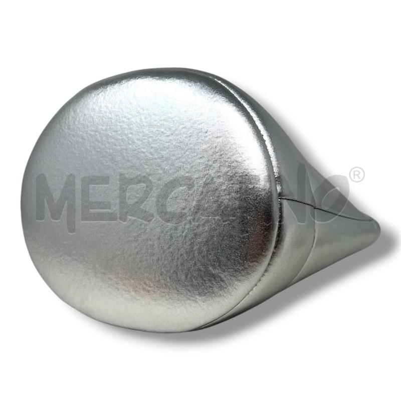 BORSA DONNA N.D.B. 968 ARGENTO MANICI SIMILPELLE NERI INTRECCIATI | Mercatino dell'Usato Rivoli 4