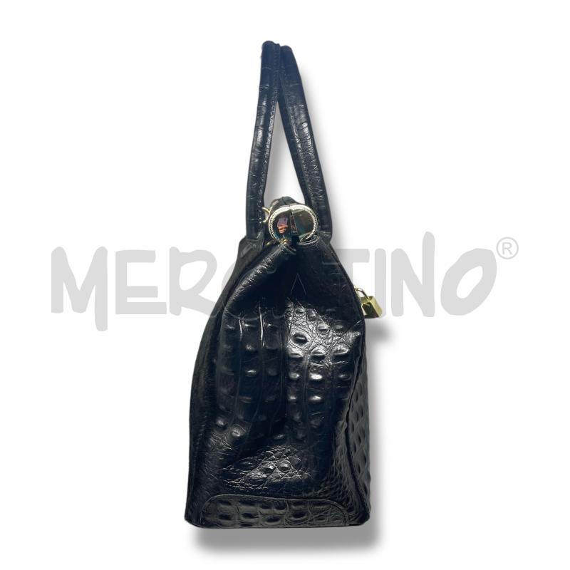BORSA DONNA NERA PELLE STAMPA COCCO E CAVALLINO  | Mercatino dell'Usato Rivoli 2