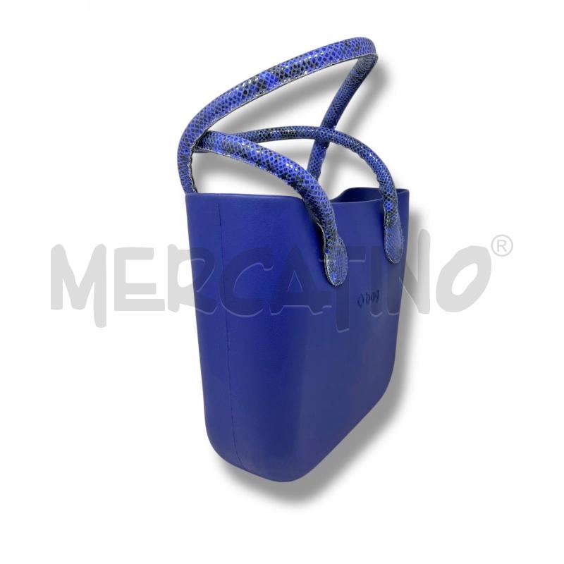 BORSA DONNA O BAG INDACO MANICI STAMPA RETTILE | Mercatino dell'Usato Rivoli 2