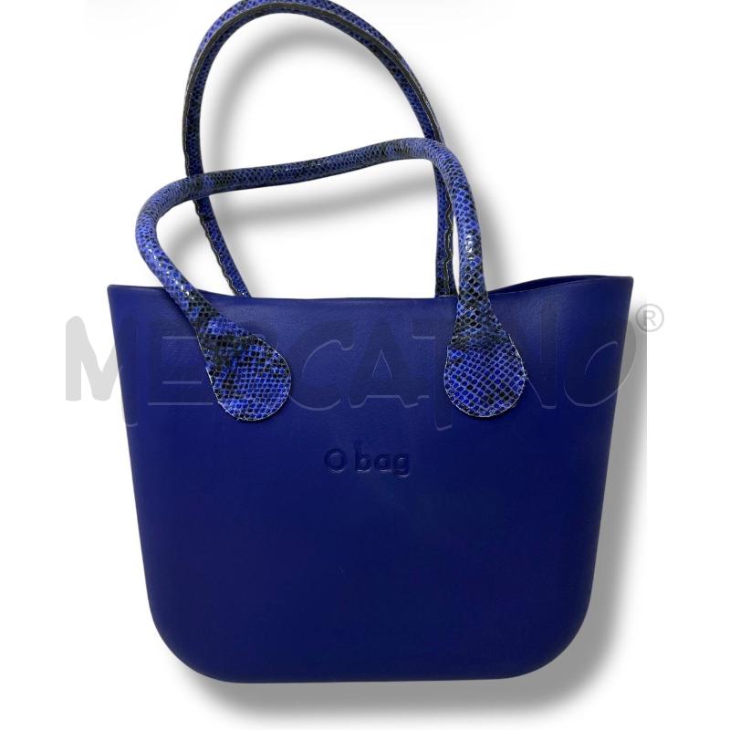 BORSA DONNA O BAG INDACO MANICI STAMPA RETTILE | Mercatino dell'Usato Rivoli 3