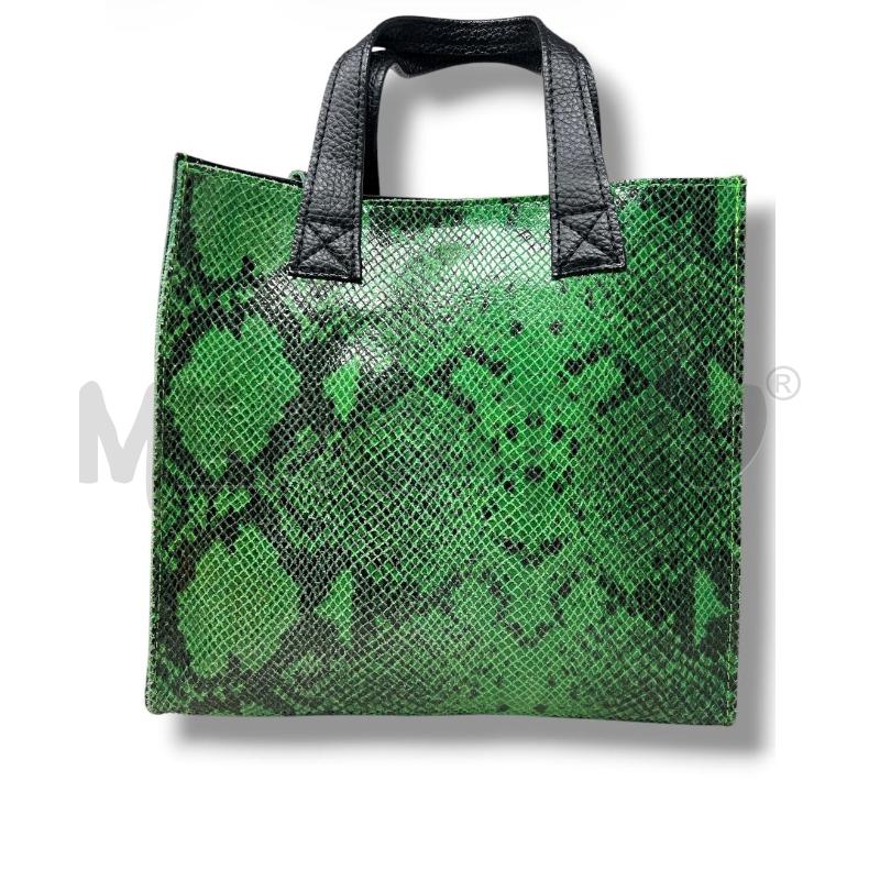 BORSA DONNA PELLE VERDE STAMPA RETTILE  | Mercatino dell'Usato Rivoli 1