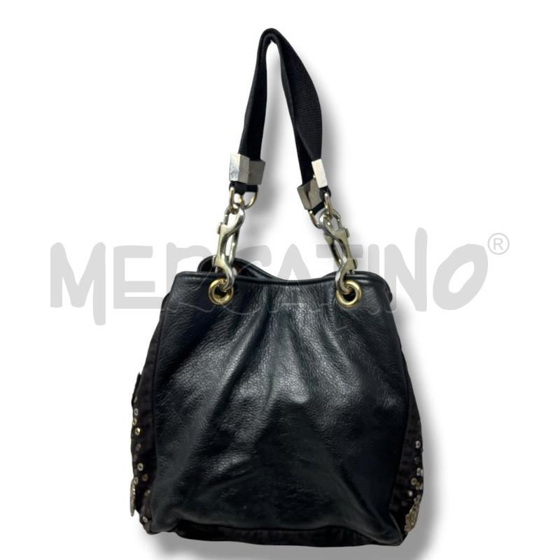BORSA DONNA REBECCA J NERA PELLE BORCHIE E SPILLE  | Mercatino dell'Usato Rivoli 2
