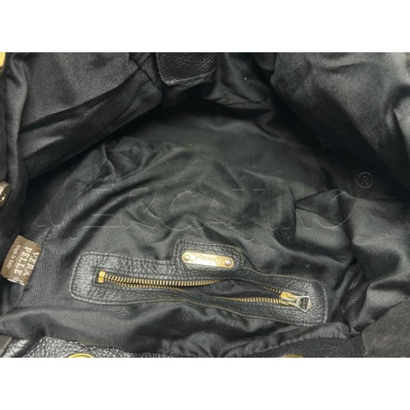 BORSA DONNA REBECCA J NERA PELLE BORCHIE E SPILLE  | Mercatino dell'Usato Rivoli 5