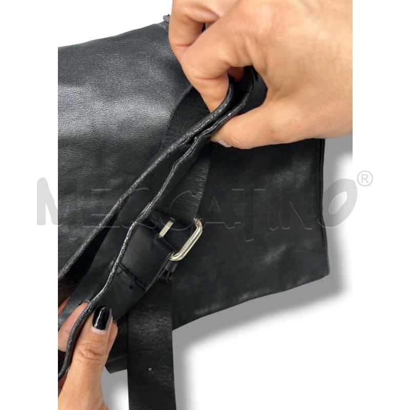 BORSA DONNA SACCA CARTELLA PELLE NERA INTERNO LIME | Mercatino dell'Usato Rivoli 5