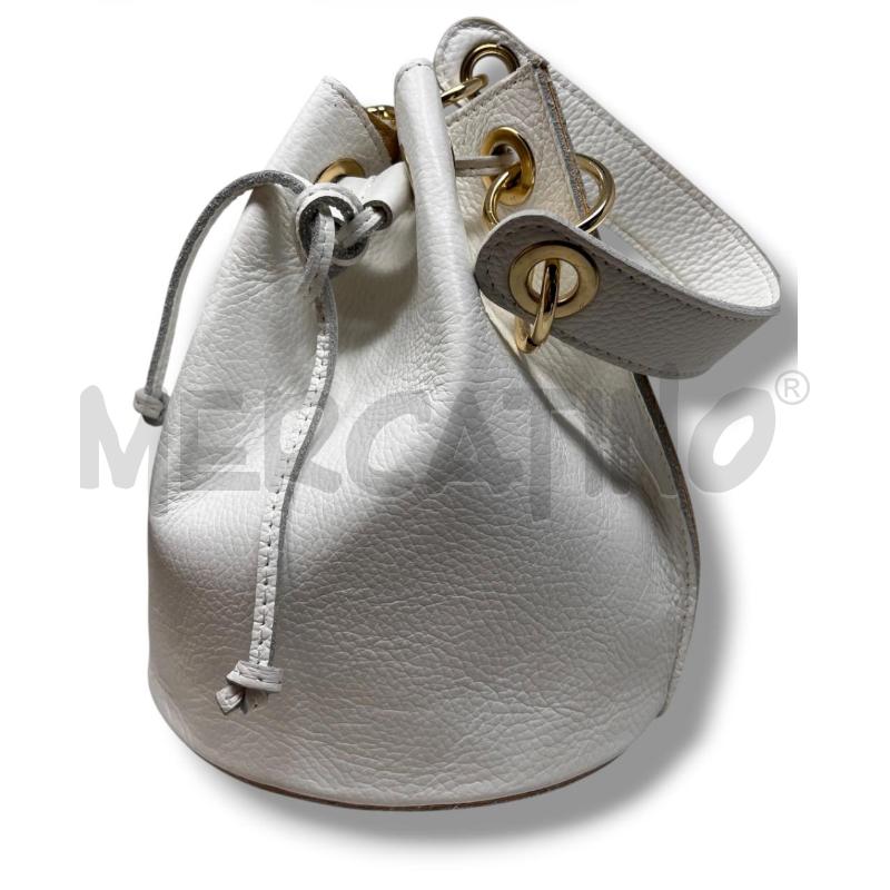 BORSA DONNA SECCHIELLO BIANCA PELLE | Mercatino dell'Usato Rivoli 3
