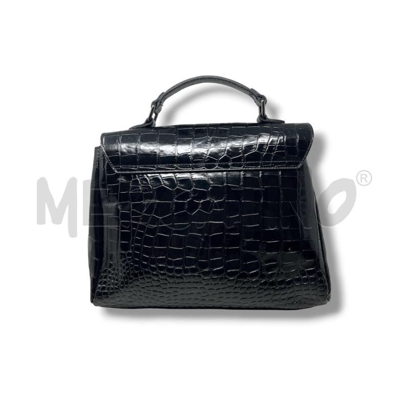 BORSA DONNA SOLINDA NERA PELLE STAMPA COCCO  | Mercatino dell'Usato Rivoli 4