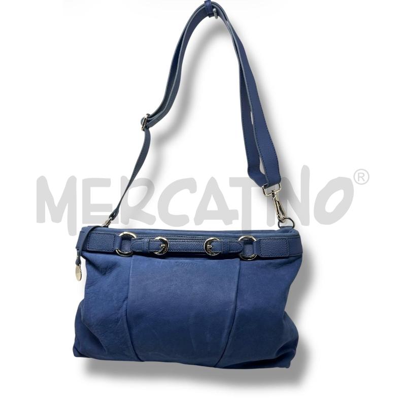 BORSA DONNA ZIPPO BLU FIBBIA DORATA CON TRACOLLA | Mercatino dell'Usato Rivoli 2