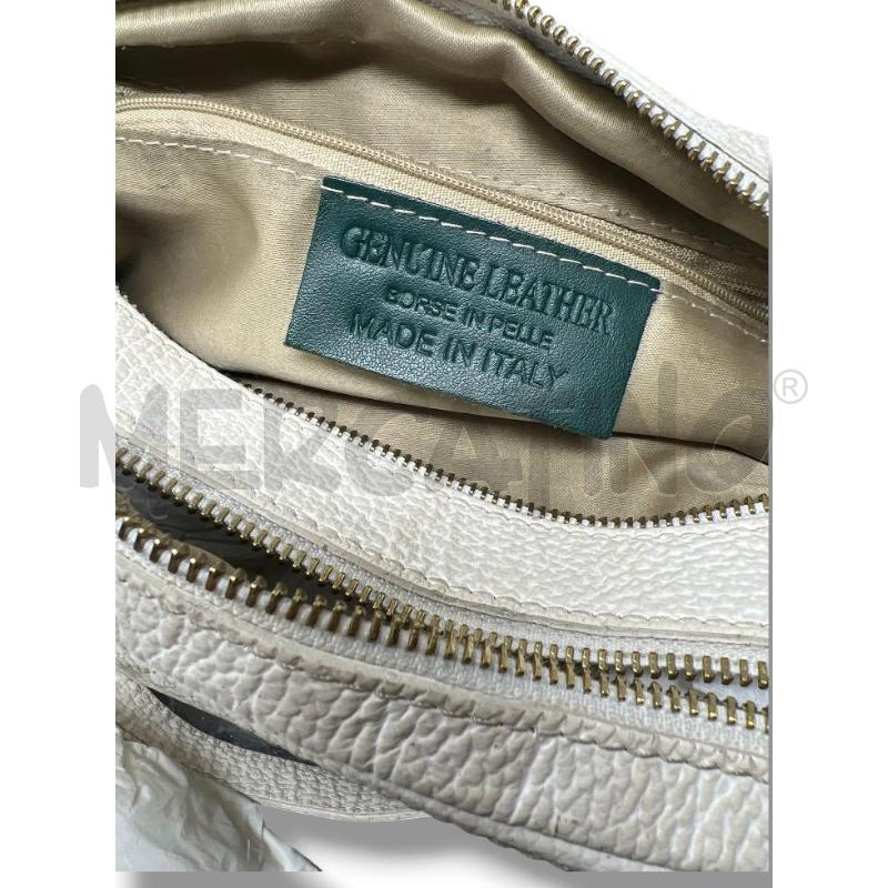 BORSETTA TRACOLLA DONNA WHITE OFF SCRITTE DORATE IN PELLE  | Mercatino dell'Usato Rivoli 4
