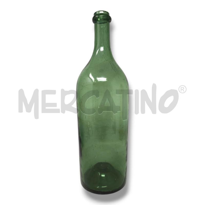 BOTTIGLIONE VETRO SOFFIATO VERDE H39 CM  | Mercatino dell'Usato Rivoli 1